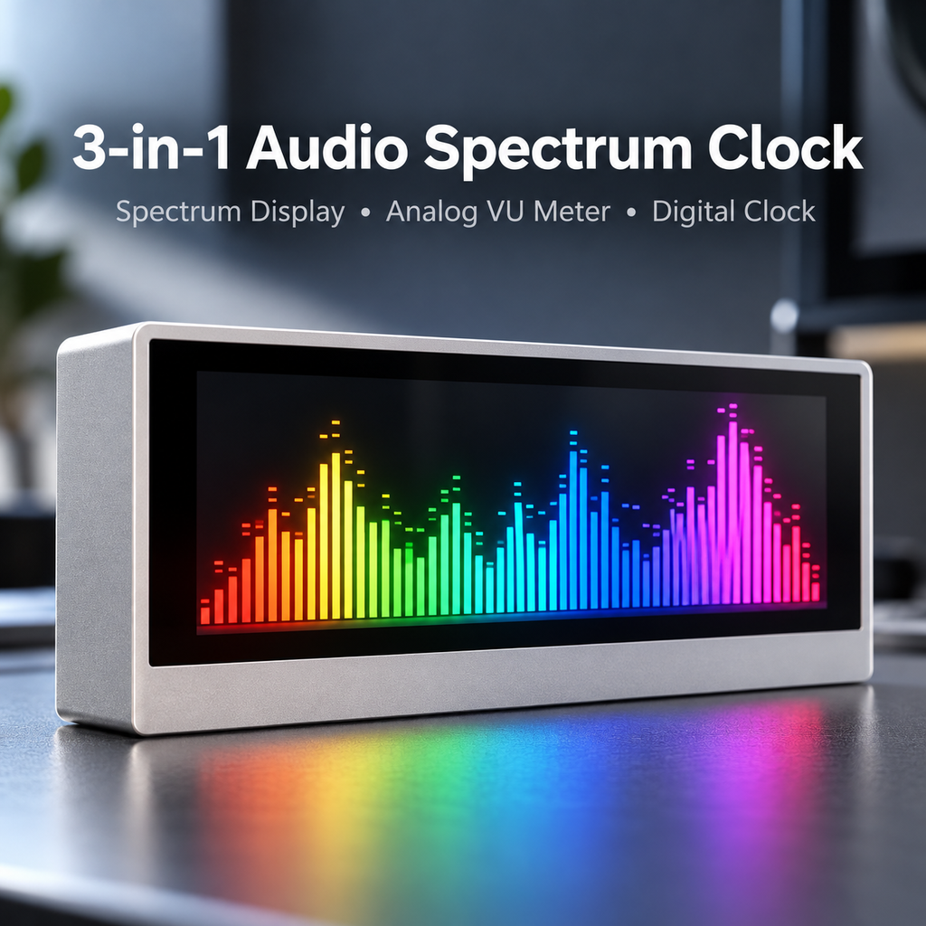 AK Multi-Function Audio Spectrum VU Meter Clock, Retro Analog Needle D ...